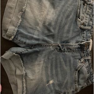 Distressed Denim light blue shorts